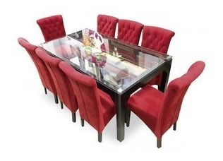 Mobiliari Comedor Princess 8 Sillas Belmex Rojo Envío Gratis