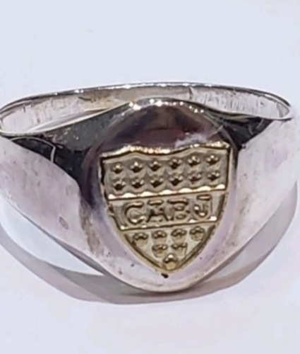 Anillo Plata Sello Escudo Oro Boca Jr Kendra Joyas