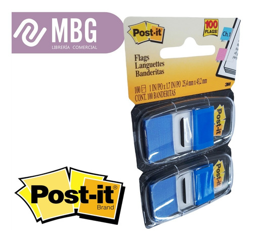 Imagen 2 de 4 de Banderitas Post It 25.4x43.2mm Blister X100