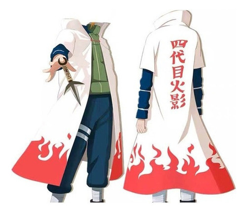 Capa Gabardina Hokage Minato Anime Naruto Shippuden Cosplay