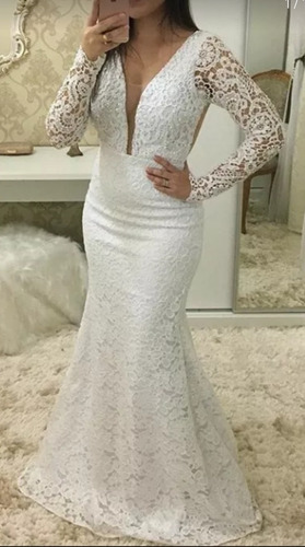 vestido noiva sereia simples