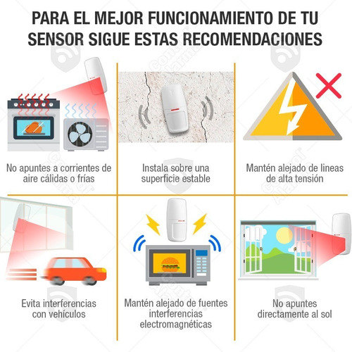 Imagen 5 de 9 de Sensor Detector Movimiento Infrarrojo Pir Inalambrico Sistema Seguridad Accesorio Alarma Proteccion Casa Negocio
