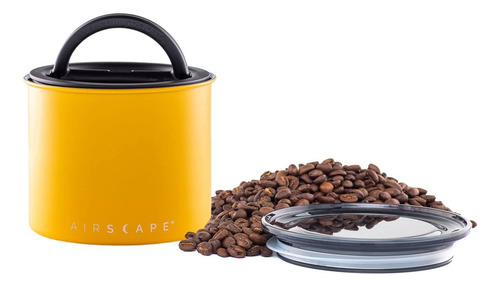 Recipiente De Café Planetary Design Airscape De Acero Inoxidable Con Tapa Hermética Patentada Que Elimina El Aire Para Preservar La Frescura De Alimentos Y Café.