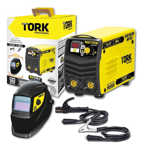 Máquina Solda Inversora 180 Bivolt Aut Kab180 Tork + Máscara
