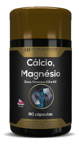 Calcio Magnesio Zinco Vit D3 K2 60caps Hf Suplementos