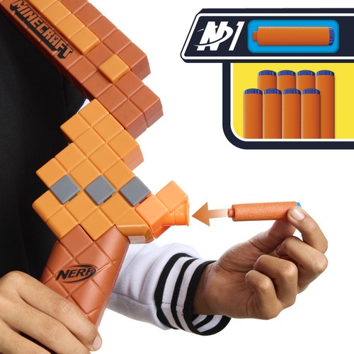 Arco Dart Blaster Nerf Minecraft Com 8 Dardos M1 Blaster 8 A