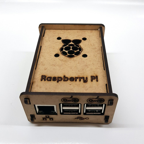 Imagem 2 de 8 de 2 Case Mdf 2,8mm Para Raspberry Pi 2 Pi2 / Pi 3 Pi3 Model B