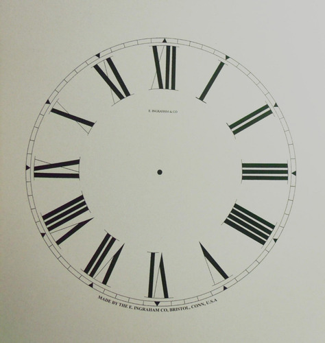 Mostrador Impresso Para Relógio De Parede E.ingraham Mod. 8 