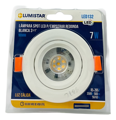 Panel Empotrable Redondo 7w 3k T/spot 3 Lumistar (cod:3376)