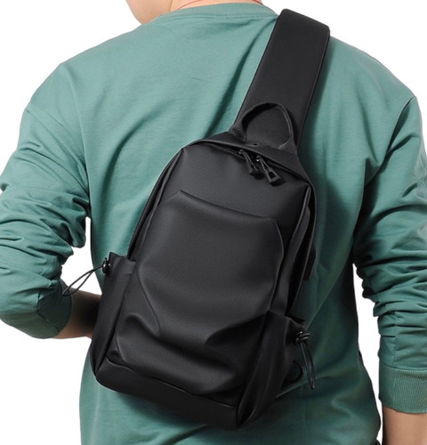 Bolso Manos Libres Tipo Pechera Para Hombre Fino Microfibra