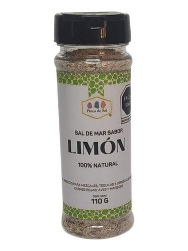 Sal De Mar Limón Menta Y Tomillo Artesanal Pizca De Sal 110g