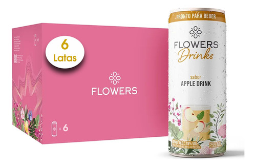 Drink Pronto Flowers Apple Drink 269ml (6 Unidades) Kit