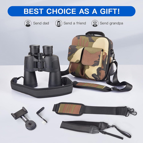Zoom Binoculars For Adults,10-24x50 Binoculars With Smartpho