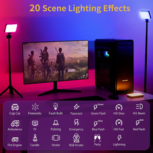 Luz De Video Rgb Portátil 3600mah 360 Efectos Led Dslr