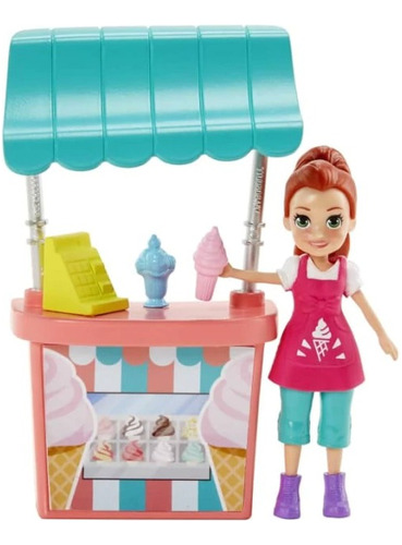 Polly Pocket Puesto De Helados Lila Orig Mattel Replay