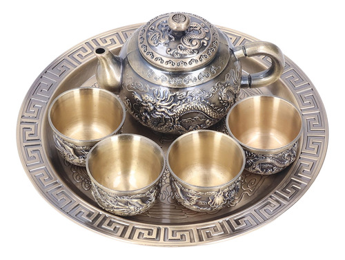 Set De Té Vintage, Exquisito Diseño De Metal, Lujoso Estampa