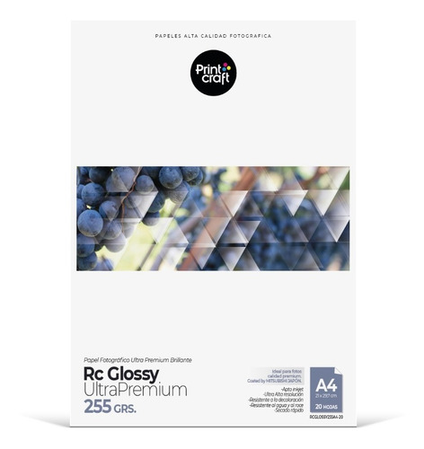 Papel Rc Ultra Premium Glossy A4 20 Hojas Microporoso