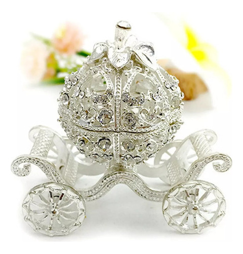 Joyero De Cristal Con Forma De Carruaje De Calabaza, Joyero