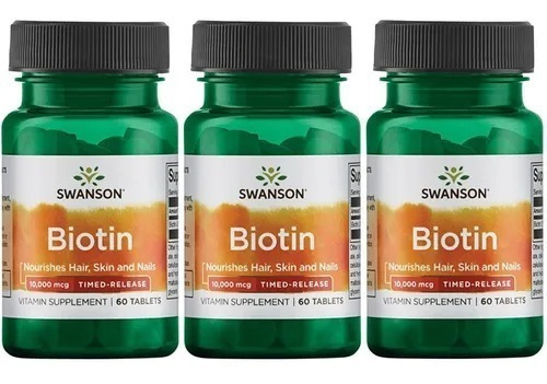 Biotina Biotine Alta Potencia Sosteninda Pack 3x 10000mcg