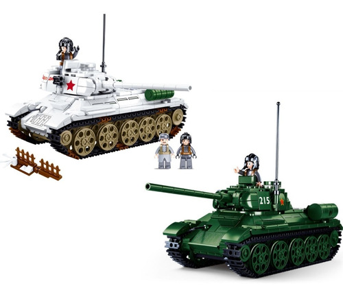 Set Segunda Guerra Mundial Tanques T-34/85, Compatible Lego