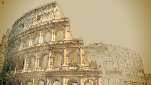 Coliseo Romano Cuadro Canvas Decorativo En Bastidor