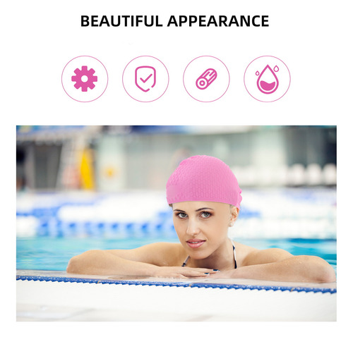 Práctico Gorro De Piscina Impermeable De Silicona Para Nadar