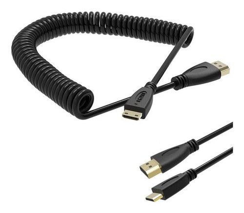 Cabo Espiral Hdmi X Mini-hdmi 2.0 4k De Alta Velocidade
