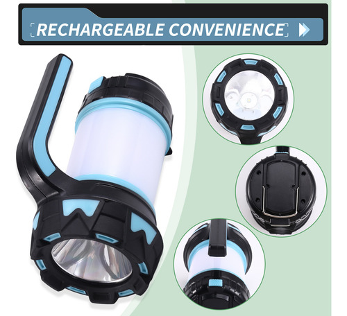 Linterna De Camping E7led Recargable Impermeable Al Mar