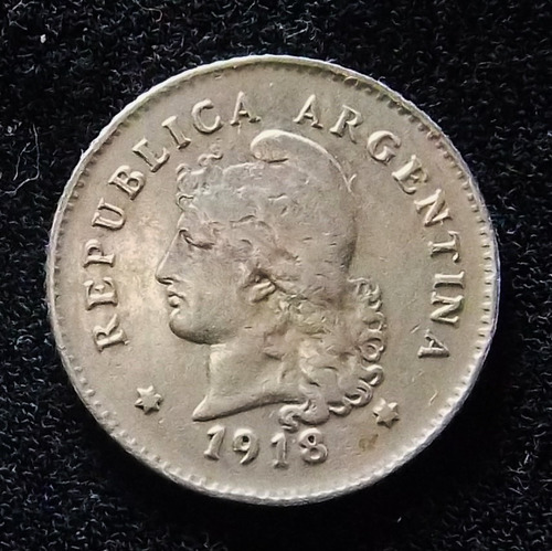 Argentina 10 Centavos 1918 Excelente Cj 106