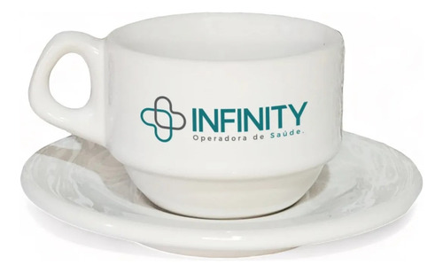 6 Xícaras Chá Cafezinho 75ml Com Pires Sublimação Porcelana