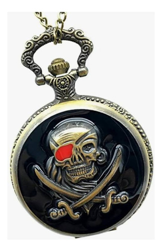 Reloj De Bolsillo De Calavera Pirata Vintage