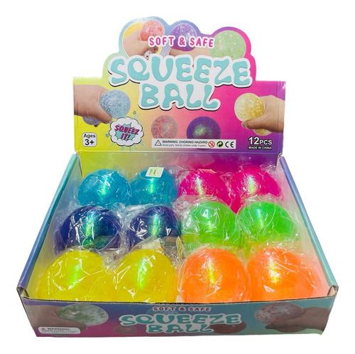 Caja Squishy Pelota X12 Squeeze Ball Fidget Toys Souvenir
