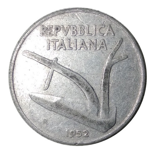 Moneda 10 Liras 1952 Italia Repvbblica Italiana Ceca Roma