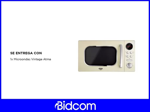 Microondas Vintage 20lt display digital blanco Atma