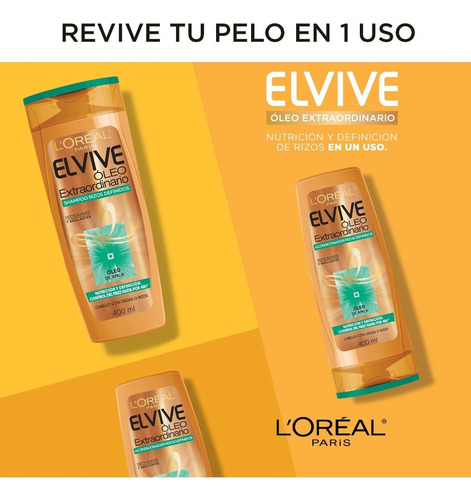 Shampoo Oleo Extraordinario Rizos X400 Elvive Loreal Paris