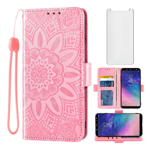 Asuwish Funda Para Samsung Galaxy A6 Con Protector De De Y A