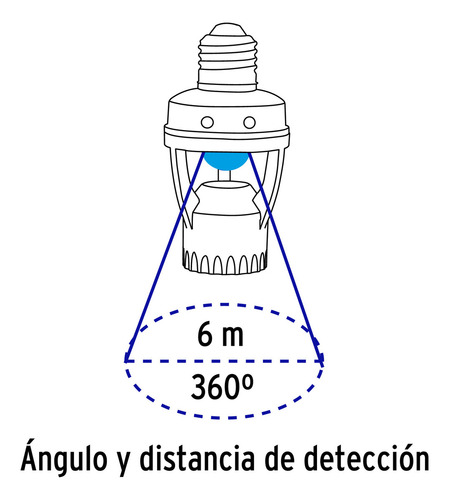 Portalámpara Sensor De Movimiento 360° Volteck