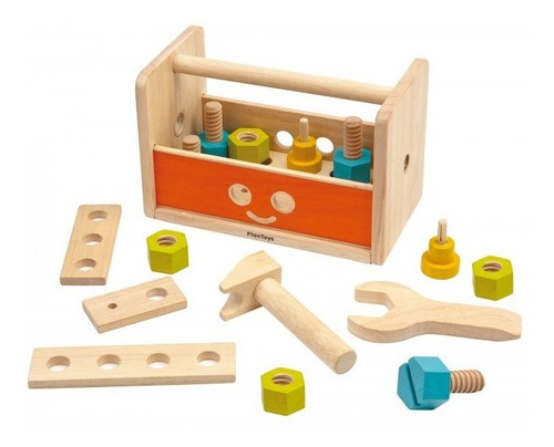 Imagen 3 de 5 de Caja Herramientas Madera Transformable Robot 18pzs Plan Toys