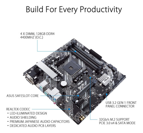 Tarjeta Madre Asus Prime B450m-a Ii Ryzen 5000 3rd/2nd/1st