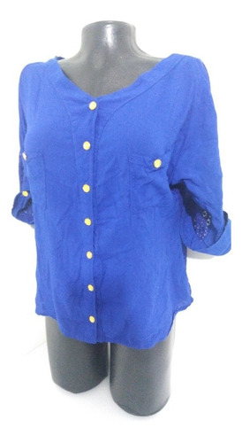 Blusa Azul/talla M/usada En Buen Estado