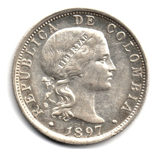 10 Centavos 1897 Bogotá Plata