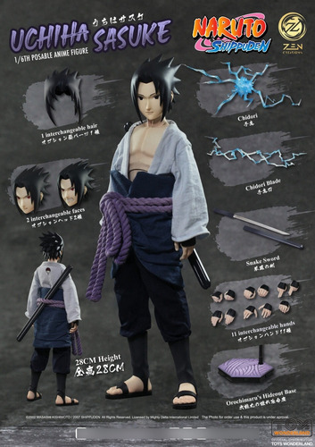 Boneco Sasuke Uchiha Naruto Itachi Figure Zen Creations 1/6
