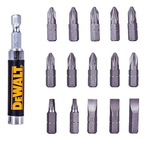 Kit Para Parafusar C/ Guia Magnetica 16 Pcs - Dw2053 Dewalt