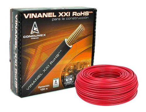 Caja De Cable Eléctrico Calibre 8 Thw 100m Rojo Condumex