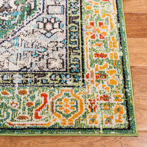 Alfombra De Pasillo 66 X 427 Cm Verde Turquesa Bohemia