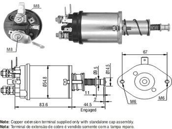 Solenoide Arranque  Lucas Con Orejas