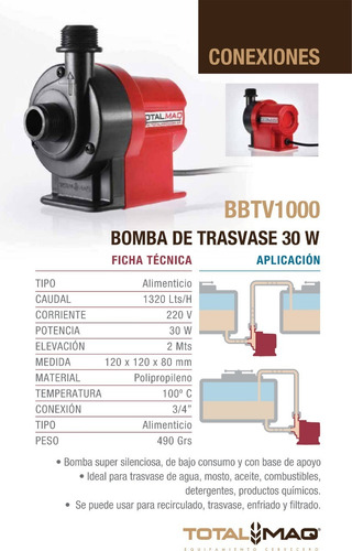 Imagen 2 de 6 de Bomba Cerveza Artesanal Totalmaq 30 W