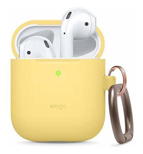 Funda Para AirPods De Silicona Flexible En Color Amarillo
