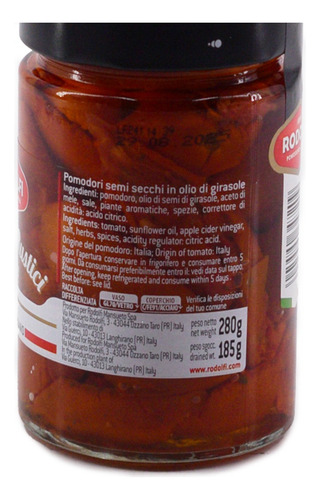 Jitomate Deshidratado Rodolfi Pomodori Rustici Al Forno 280g