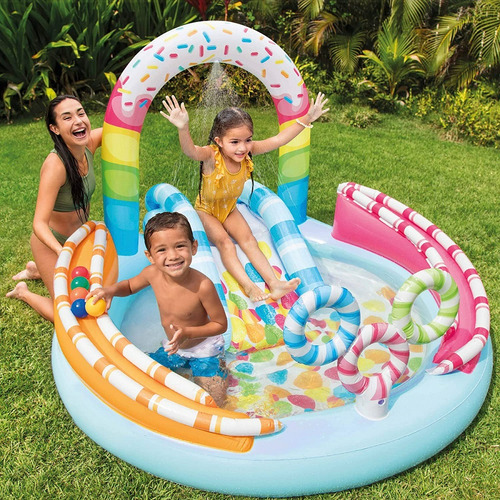 Piscina Inflável Playground Candy Fun Infantil Intex 165l